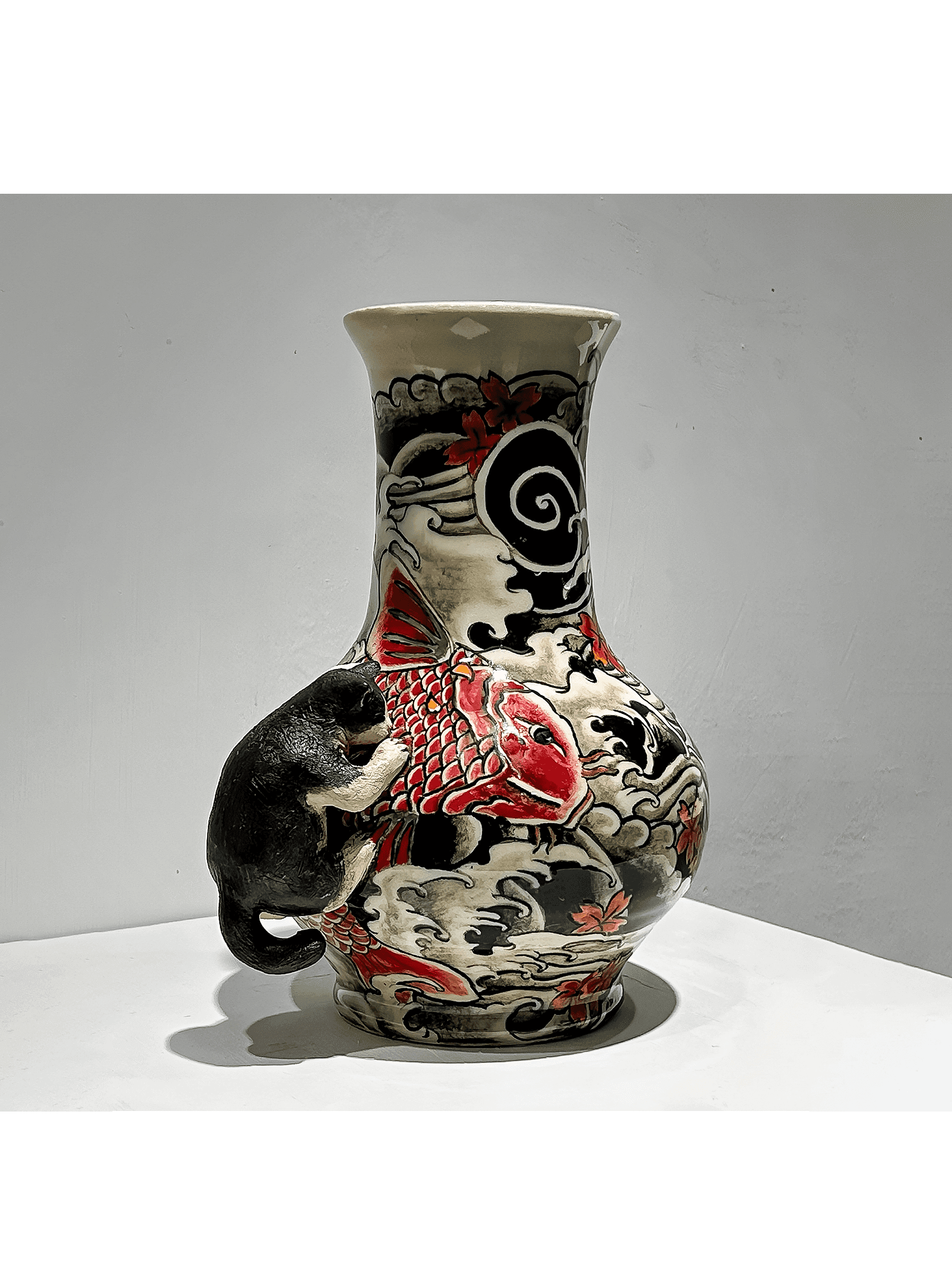 Cat Pattern Flower Vase